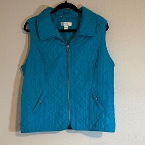 Christopher & Banks Teal Quilted Vest